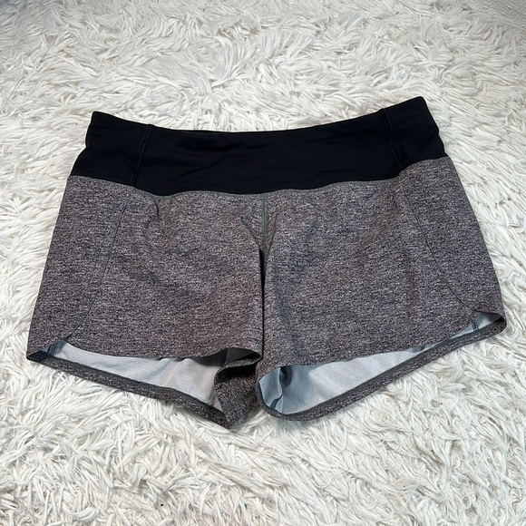 Lululemon Run Times Short II *4" Heather Lux Multi Black / Black - Picture 1 of 7